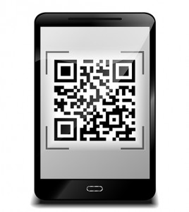 Illustration of smartphone design with qr code